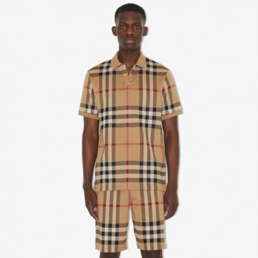 버버리 남성 베이지 폴로 반팔티 - Burberry Mens Beige Tshirts 