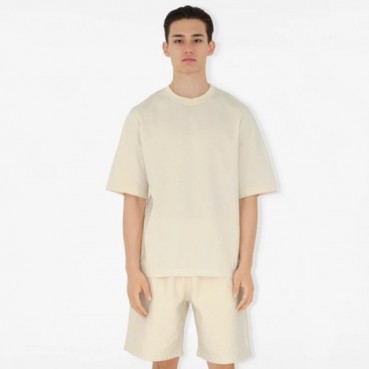버버리 남성 아이보리 크루넥 반팔티 - Burberry Mens Ivory Tshirts 