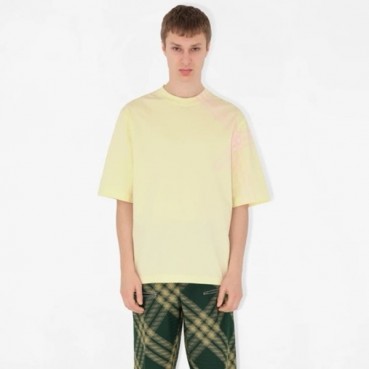 버버리 남성 옐로우 크루넥 반팔티 - Burberry Mens Yellow Tshirts 