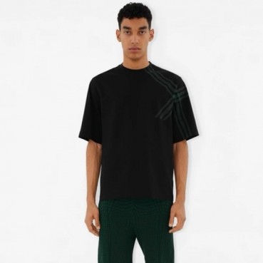 버버리 남성 블랙 크루넥 반팔티 - Burberry Mens Black Tshirts 