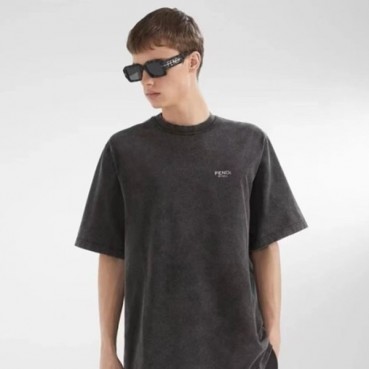 펜디 남성 블랙 반팔티 - Fendi Mens Black Tshirts 