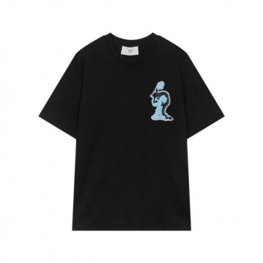 아미 남성 크루넥 블랙 반팔티 - Ami Mens Black Tshirts 