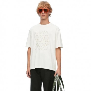 로에베 남/녀 화이트 반팔티 - Loewe Unisex White Short sleeved Tshirts 