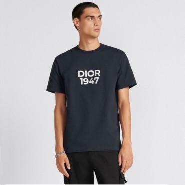 디올 남성 네이비 반팔티 - Dior Mens Navy Short sleeved Tshirts 