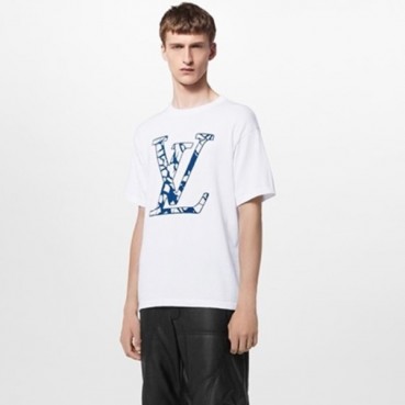 루이비통 남성 화이트 반팔티 - Louis vuitton Mens White Short sleeved Tshirts 