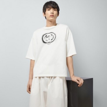 구찌 남성 아이보리 반팔티 - Gucci Mens Ivory Short sleeved Tshirts 
