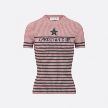 디올 여성 핑크 크루넥 반팔티 - Dior Womens Pink Short sleeved Tshirts 