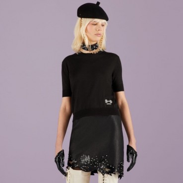 구찌 여성 블랙 크루넥 반팔티 - Gucci Womens Black Short sleeved Tshirts 
