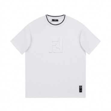 펜디 남성 화이트 크루넥 반팔티 - Fendi Mens White Short sleeved Tshirts 