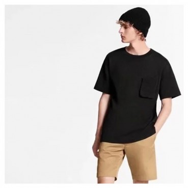 루이비통 남성 크루넥 블랙 반팔티 - Louis vuitton Mens Black Short sleeved Tshirts 