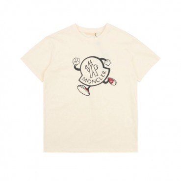 몽클레어 남성 아이보리 크루넥 반팔티 - Moncler Mens Ivory Tshirts 