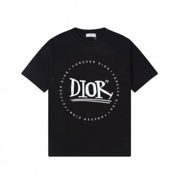 디올 남성 블랙 크루넥 반팔티 - Dior Mens Black Short sleeved Tshirts 