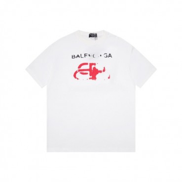 발렌시아가 남성 화이트 크루넥 반팔티 - Balenciaga Mens White Short sleeved Tshirts 