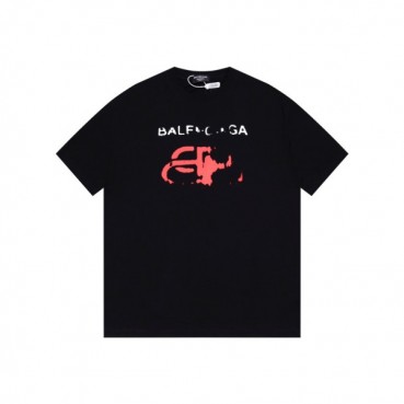 발렌시아가 남성 블랙 크루넥 반팔티 - Balenciaga Mens Black Short sleeved Tshirts 