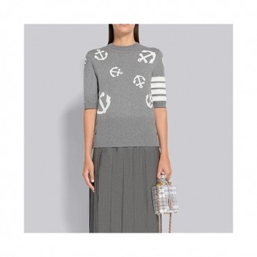 톰브라운 여성 그레이 반팔티 - Thom Browne Womens Gray Tshirts 