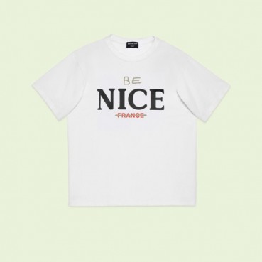 발렌시아가 남성 화이트 크루넥 반팔티 - Balenciaga Mens White Short sleeved Tshirts 