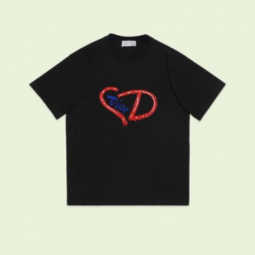 디올 남성 블랙 크루넥 반팔티 - Dior Mens Black Short sleeved Tshirts 