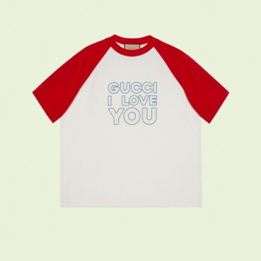 구찌 남/녀 레드 크루넥 반팔티 - Gucci Unisex Red Short sleeved Tshirts 