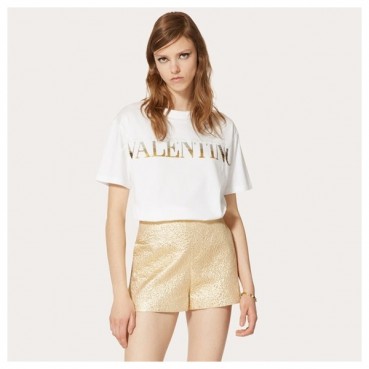 발렌티노 여성 화이트 크루넥 반팔티 - Valentino Womens White Tshirts 