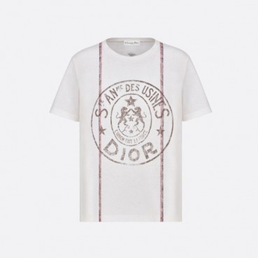 디올 여성 화이트 크루넥 반팔티 - Dior Womens White Short sleeved Tshirts 