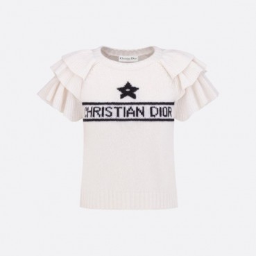 디올 여성 아이보리 크루넥 반팔티 - Dior Womens Ivory Short sleeved Tshirts 
