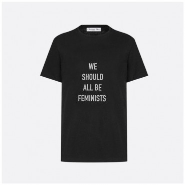 디올 여성 블랙 크루넥 반팔티 - Dior Womens Black Short sleeved Tshirts 