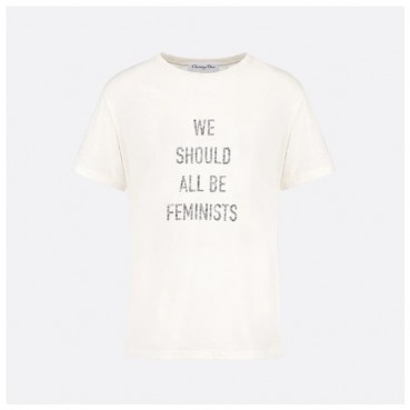 디올 여성 화이트 크루넥 반팔티 - Dior Womens White Short sleeved Tshirts 