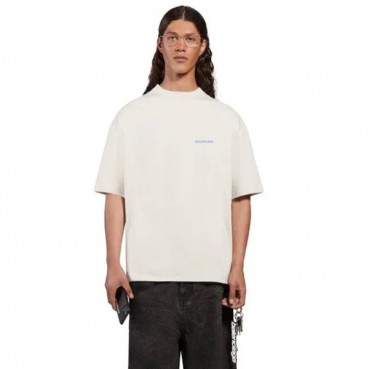 발렌시아가 남성 아이보리 크루넥 반팔티 - Balenciaga Mens Ivory Short sleeved Tshirts 