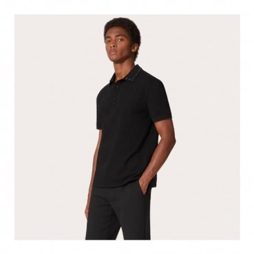 발렌티노 남성 블랙 폴로 반팔티 - Valentino Mens Black Tshirts 