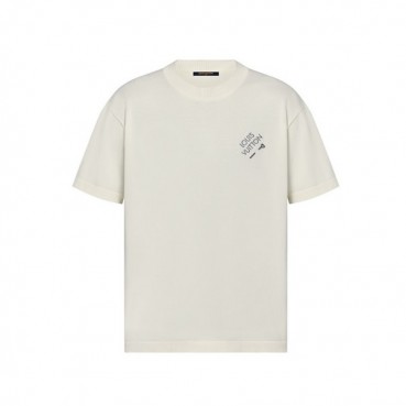 루이비통 남성 크루넥 아이보리 반팔티 - Louis vuitton Mens Ivory Short sleeved Tshirts 