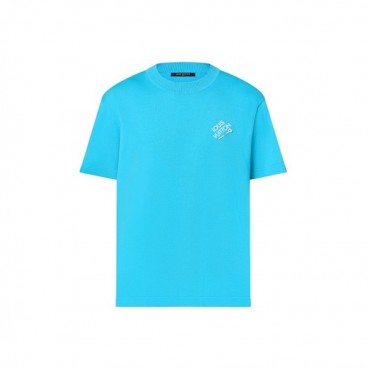 루이비통 남성 크루넥 블루 반팔티 - Louis vuitton Mens Blue Short sleeved Tshirts 
