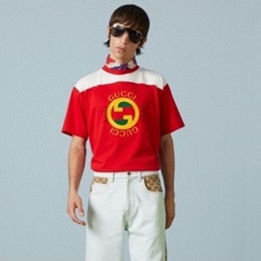 구찌 남/녀 레드 크루넥 반팔티 - Gucci Unisex Red Short sleeved Tshirts 