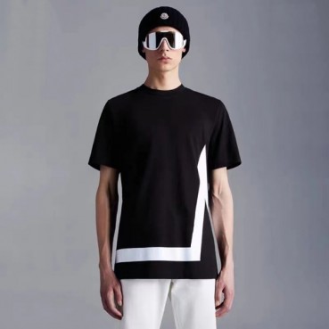 몽클레어 남성 블랙 크루넥 반팔티 - Moncler Mens Black Tshirts 