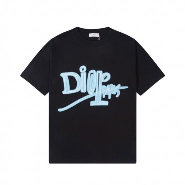 디올 남성 블랙 크루넥 반팔티 - Dior Mens Black Short sleeved Tshirts 