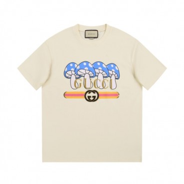 구찌 남/녀 아이보리 크루넥 반팔티 - Gucci Unisex Ivory Short sleeved Tshirts 