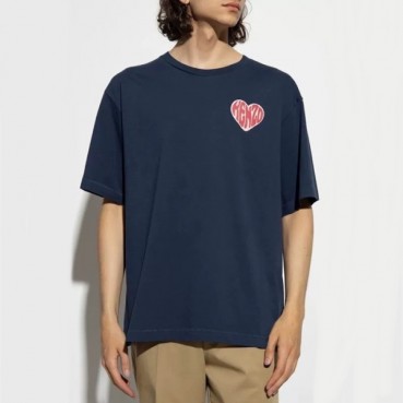 겐조 남/녀 네이비 크루넥 반팔티 - Kenzo Unisex Navy Tshirts 