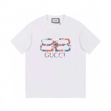 구찌 남/녀 화이트 크루넥 반팔티 - Gucci Unisex White Short sleeved Tshirts 