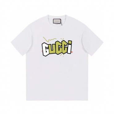 구찌 남/녀 화이트 크루넥 반팔티 - Gucci Unisex White Short sleeved Tshirts 