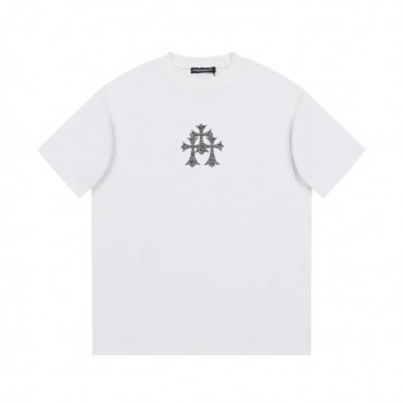 크롬하츠 남성 화이트 크루넥 반팔티 - Chrom Hearts Mens White Short sleeved Tshirts 