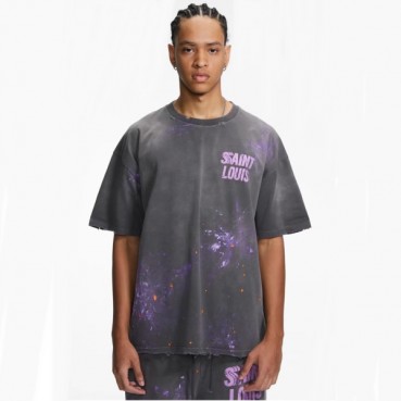 루이비통 남성 크루넥 그레이 반팔티 - Louis vuitton Mens Gray Short sleeved Tshirts 