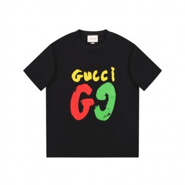 구찌 남/녀 블랙 크루넥 반팔티 - Gucci Unisex Black Short sleeved Tshirts 