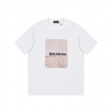발렌시아가 남성 화이트 크루넥 반팔티 - Balenciaga Mens White Short sleeved Tshirts 