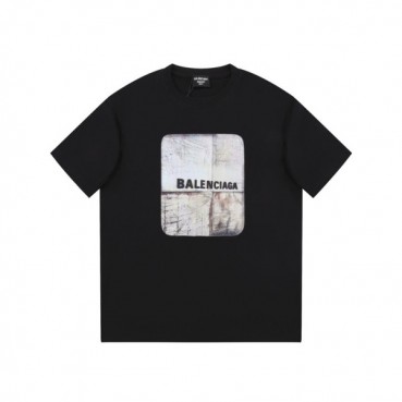 발렌시아가 남성 블랙 크루넥 반팔티 - Balenciaga Mens Black Short sleeved Tshirts 