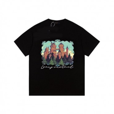 루이비통 남성 크루넥 블랙 반팔티 - Louis vuitton Mens Black Short sleeved Tshirts 