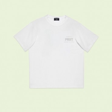 발렌시아가 남성 화이트 크루넥 반팔티 - Balenciaga Mens White Short sleeved Tshirts 