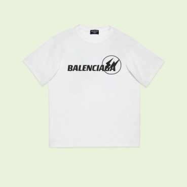 발렌시아가 남성 화이트 크루넥 반팔티 - Balenciaga Mens White Short sleeved Tshirts 