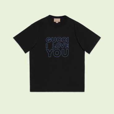 구찌 남/녀 블랙 크루넥 반팔티 - Gucci Unisex Black Short sleeved Tshirts 