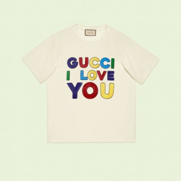 구찌 남/녀 아이보리 크루넥 반팔티 - Gucci Unisex Ivory Short sleeved Tshirts 