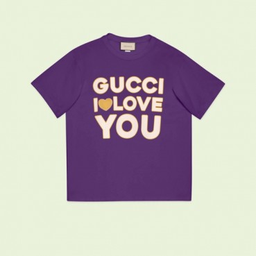 구찌 남/녀 퍼플 크루넥 반팔티 - Gucci Unisex Purple Short sleeved Tshirts 