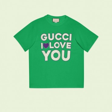 구찌 남/녀 그린 크루넥 반팔티 - Gucci Unisex Green Short sleeved Tshirts 